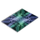 Emerald Blue Crystalline Energy Fractal Art ノートブック (左側)