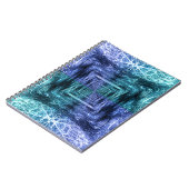 Emerald Blue Crystalline Energy Fractal Art ノートブック (左側)