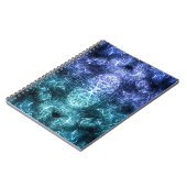 Emerald Blue Crystalline Energy Fractal Art ノートブック (左側)