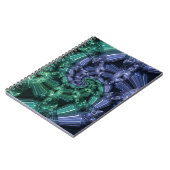 Emerald Blue Crystalline Energy Fractal Art ノートブック (左側)