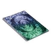 Emerald Blue Crystalline Energy Fractal Art ノートブック (右側)