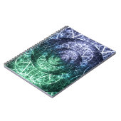 Emerald Blue Crystalline Energy Fractal Art ノートブック (左側)