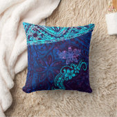 Emerald Blue Splash Of Tie Dye Blissful Island 550 クッション (ブランケット)