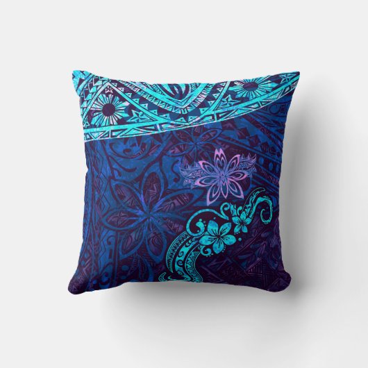 Emerald Blue Splash Of Tie Dye Blissful Island 550 クッション (裏面)