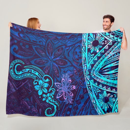 Emerald Blue Splash Of Tie Dye Blissful Island 550 フリースブランケット (インサイチュ)