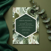 Emerald Botanical Ethereal Wedding 招待状