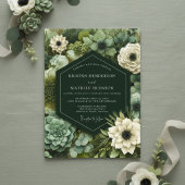 Emerald Botanical Opulence Wedding 招待状