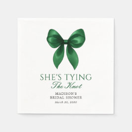Emerald Bow She's Tying the Knot Bridal Shower スタンダードカクテルナプキン