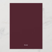 Emerald Burgundy Dramatic Bloom Wedding 招待状 (裏面)