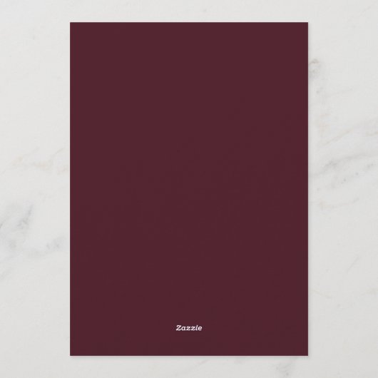 Emerald Burgundy Dramatic Bloom Wedding 招待状 (裏面)