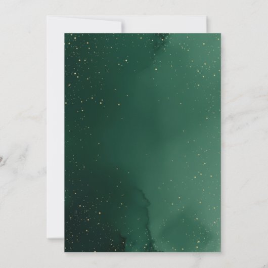 Emerald Burgundy Floral Glitter Wedding Invitation 招待状 (裏面)