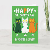 Emerald Cats St Cattys Day Card カード (正面)