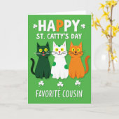Emerald Cats St Cattys Day Card カード (黄色い花)