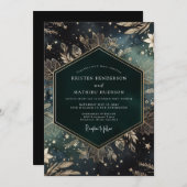Emerald Celestial Flora Wedding 招待状 (正面/裏面)