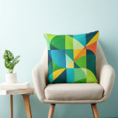 Emerald Citrus Geometric Abstract クッション (椅子)
