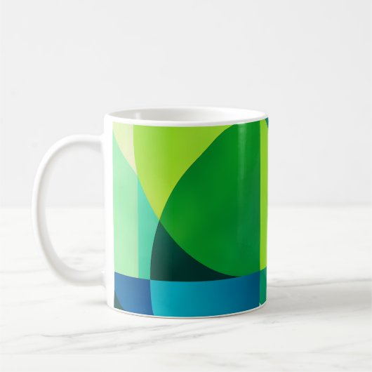 Emerald Citrus Geometric Abstract コーヒーマグカップ (左)