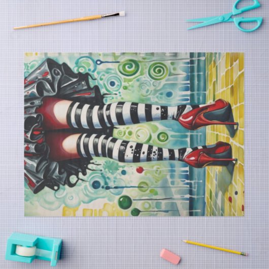 Emerald City Skyline Witch - Ruby Heels - Stocking 薄葉紙 (クラフト)