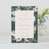 Emerald & Cream Floral Poppy Wedding Invitation 招待状 (スタンド正面)