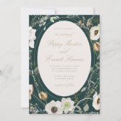Emerald & Cream Wildflower Wedding Invitation 招待状 (正面)