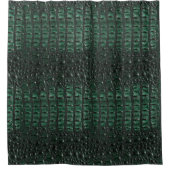 Emerald Crocodile Leather Luxury Exotic Skin シャワーカーテン (正面)