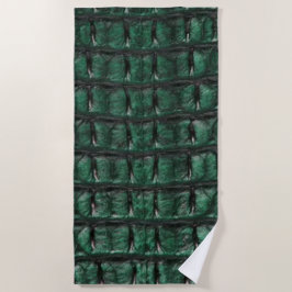 Emerald Crocodile Leather Luxury Exotic Skin ビーチタオル