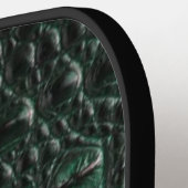 Emerald Crocodile Leather Luxury Exotic Skin ピックルボールラケット (左詳細)