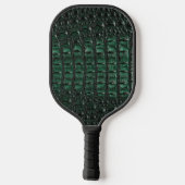Emerald Crocodile Leather Luxury Exotic Skin ピックルボールラケット (裏面)