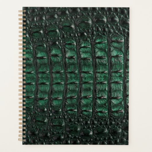 Emerald Crocodile Leather Luxury Exotic Skin プランナー手帳 (正面)