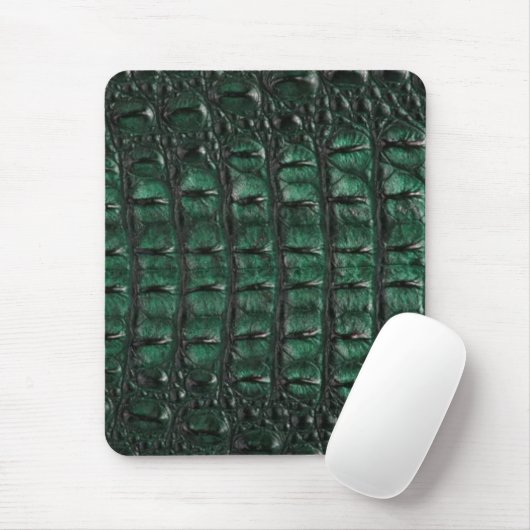 Emerald Crocodile Leather Luxury Exotic Skin マウスパッド (マウス)