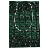 Emerald Crocodile Leather Luxury Exotic Skin ミディアムペーパーバッグ (正面)