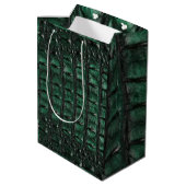 Emerald Crocodile Leather Luxury Exotic Skin ミディアムペーパーバッグ (裏面アングル)