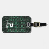 Emerald Crocodile Leather Luxury Exotic  Skin ラゲッジタグ (正面横)
