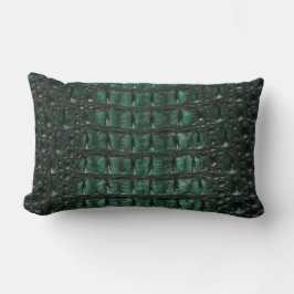 Emerald Crocodile Leather Luxury Exotic Skin ランバークッション