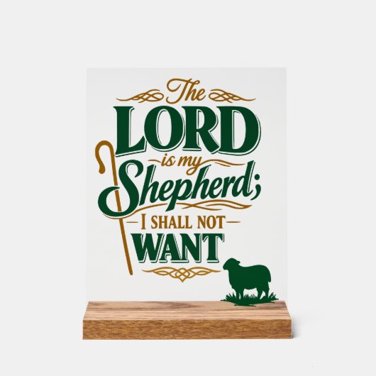 Emerald Crossing Psalm 23 VBS Church Acrylic アクリルサイン (正面)