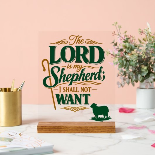 Emerald Crossing Psalm 23 VBS Church Acrylic アクリルサイン (ウェディング)