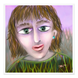 Emerald Curiosity ~ Modern Feminine Portrait Wall  フォトプリント