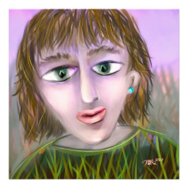 Emerald Curiosity ~ Modern Feminine Portrait Wall  フォトプリント