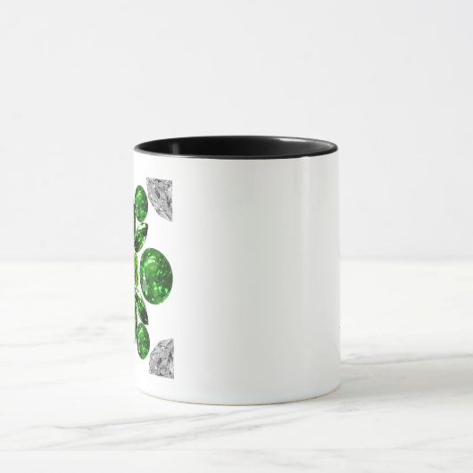 Emerald Diamond Gemstone Art Green マグカップ (中央)