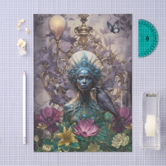 Emerald Dreams Fantasy Forest Queen Decoupage 薄葉紙 (クラフト)