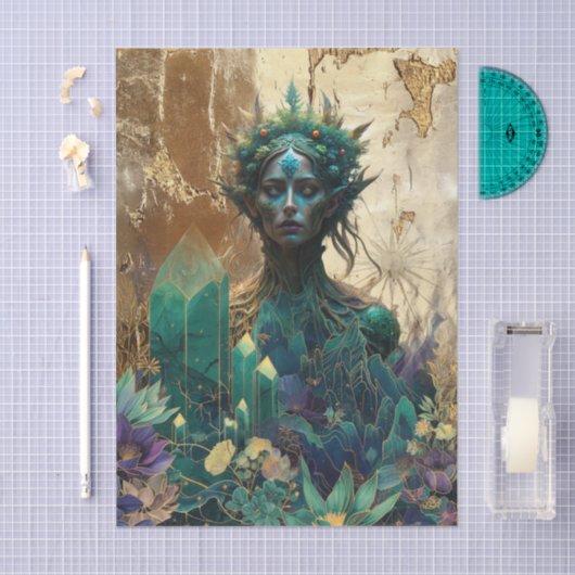 Emerald Dreams Fantasy Forest Queen Decoupage 薄葉紙 (クラフト)