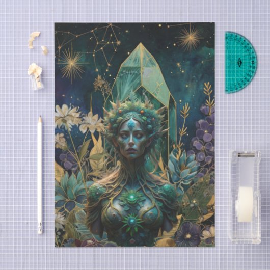 Emerald Dreams Fantasy Forest Queen Decoupage 薄葉紙 (クラフト)