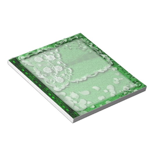 Emerald Dreams Junk Journal Style Trompe L'oeil ノートパッド (アングル)