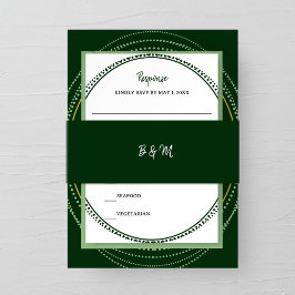 Emerald Elegance Wedding Invitation Belly Band 招待状ベリーバンド