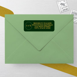 Emerald Elegance Wedding Return Address Label ラベル