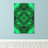 Emerald Energy Mandala Fractal Art キャンバスプリント (インサイチュ (ウッドフロア))