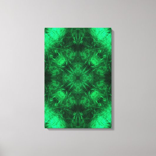 Emerald Energy Mandala Fractal Art キャンバスプリント (正面)