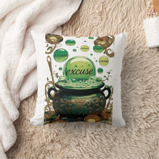 Emerald Excuses Cauldron Graphic Tee クッション (ブランケット)