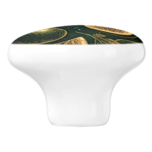 Emerald Fig Planner Gold Botanical Accents Knob セラミックノブ (側面)