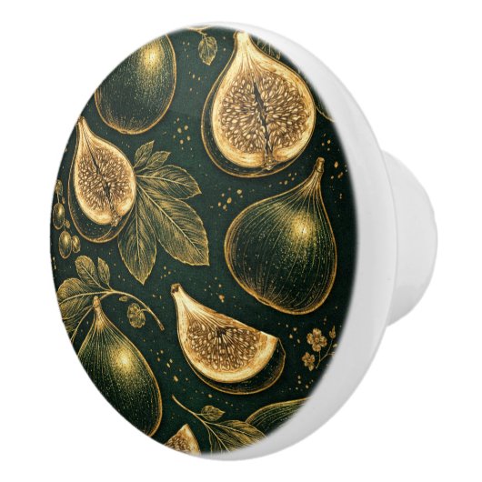 Emerald Fig Planner Gold Botanical Accents Knob セラミックノブ (右)