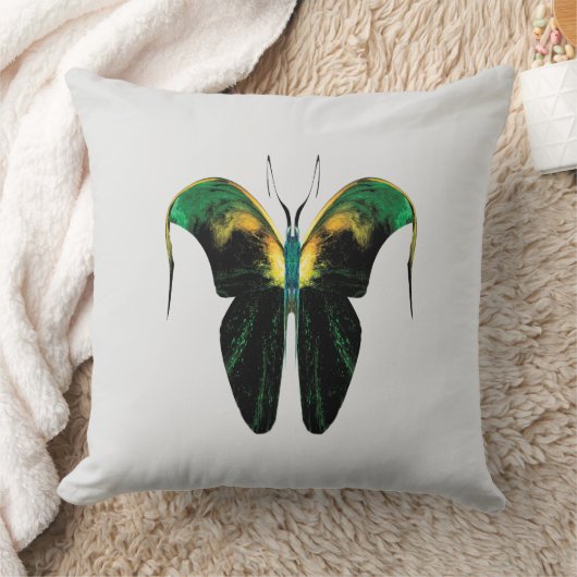 Emerald Flame Butterfly – Surreal Nature Form クッション (ブランケット)